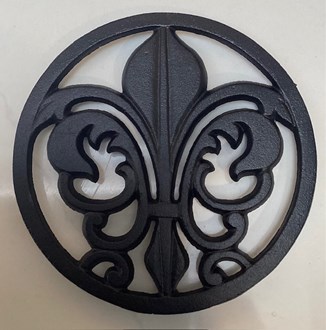 Cast Iron Fleur de lis Trivet 17cm